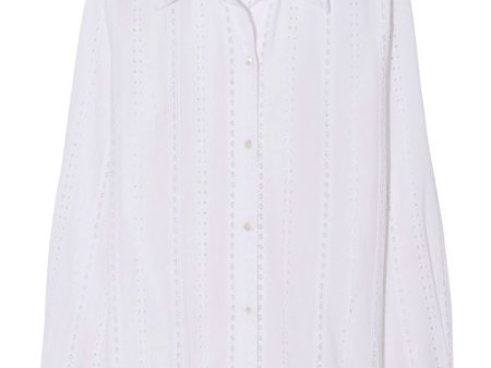 White Eyelet Button Up Kate Shirt Online Sale