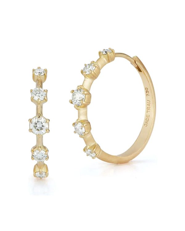 18k Yellow Gold Kismet Diamond Eternity Hoop Earrings For Sale