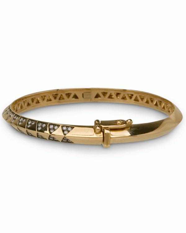 18k Yellow Gold Diamond Talisman Bangle Cheap