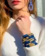 14k Gold and Cobalt Zo Stretch Bracelet Online now