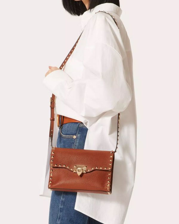 Small Rockstud Shoulder Bag in Selleria For Discount