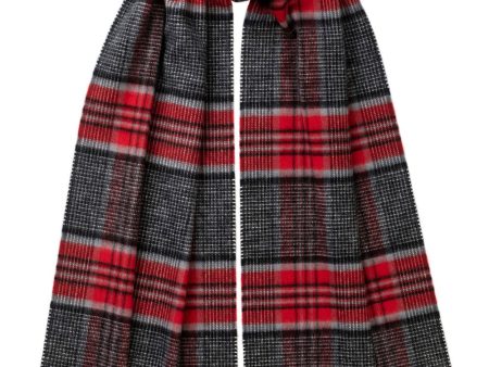 Wool Check Scarf in Red Cheap