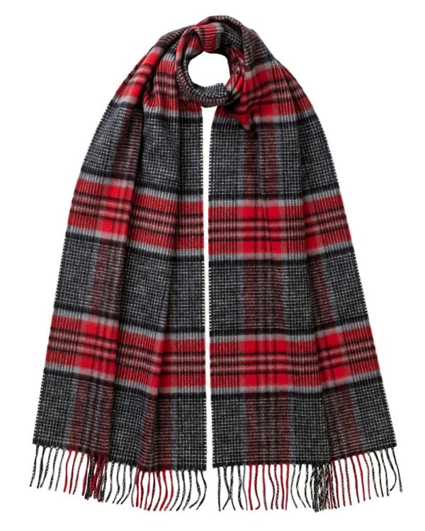 Wool Check Scarf in Red Cheap