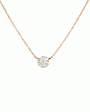 18k Rose Gold Single Floating Diamond Necklace Fashion