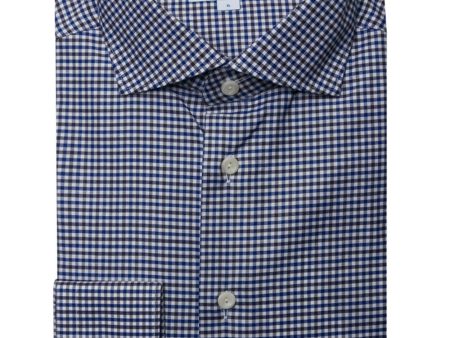 Three Color Navy Blue Check Sport Shirt For Cheap