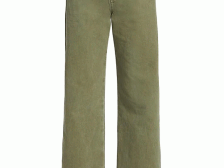 Taylor High Rise Wide Leg Jean in Clover Green on Sale