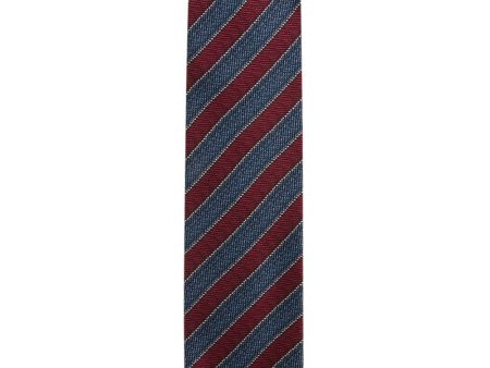 Red and Navy Striped Tie on Sale