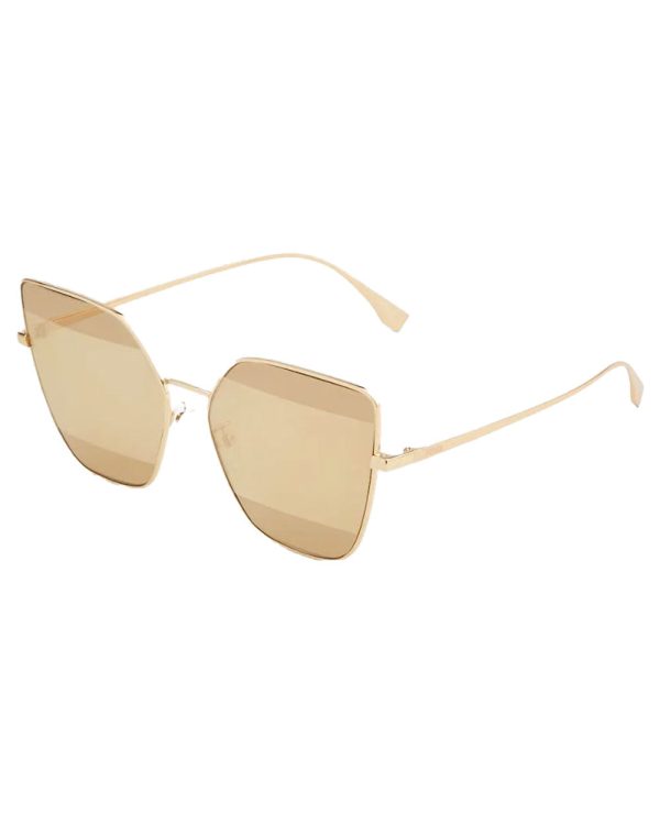 Stripes Sunglasses in Gold and Brown Online Hot Sale