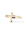 14k Yellow Gold Sideways Cross Ring For Sale