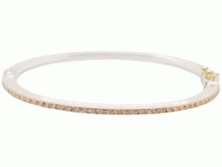 18k Rose Gold Front and Back Bangle Bracelet with Diamonds Fashion