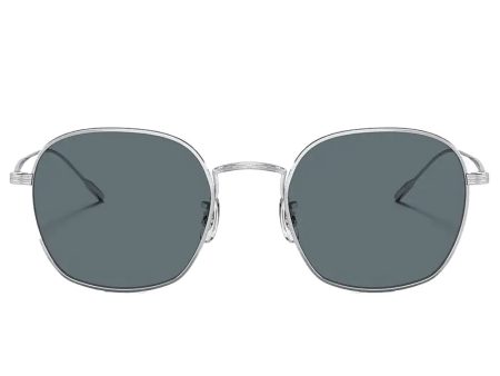 Ades Brushed Silver Polar Blue Lens Sunglasses Discount