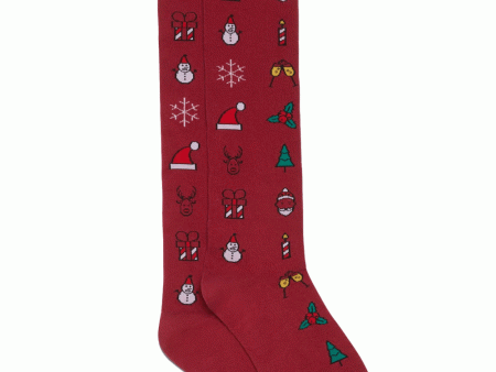 Santa Christmas Socks in Red Hot on Sale