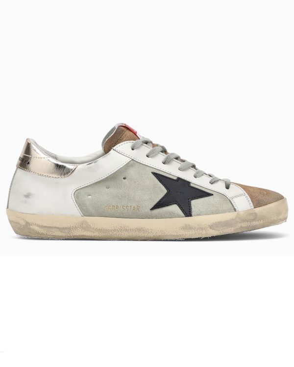 Super Star Sneaker in White, Brown, and Gray Online