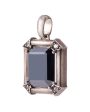 Sterling Silver Hematite Pendant with Grey Diamonds Online now