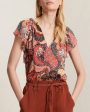 Rose Wine Paisley June Top Hot on Sale