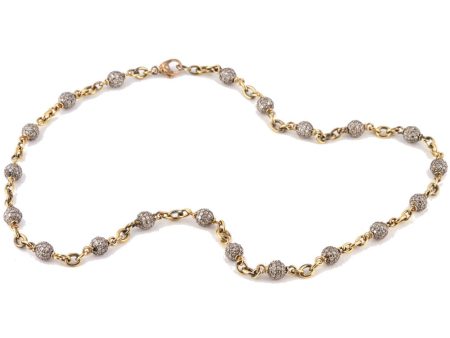 18k Yellow Gold Ball Chain Necklace Cheap