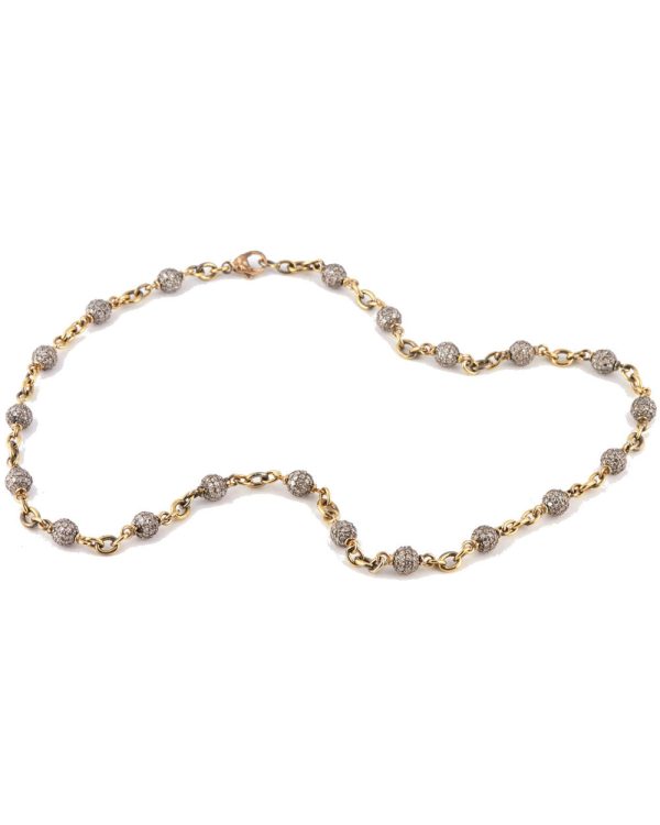 18k Yellow Gold Ball Chain Necklace Cheap