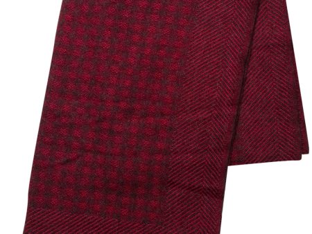 Red and Grey Checkered Cashmere Scarf Fashion