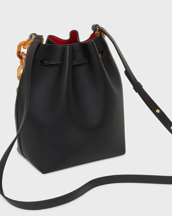 Twist Bucket Bag in Black Flamma Sale