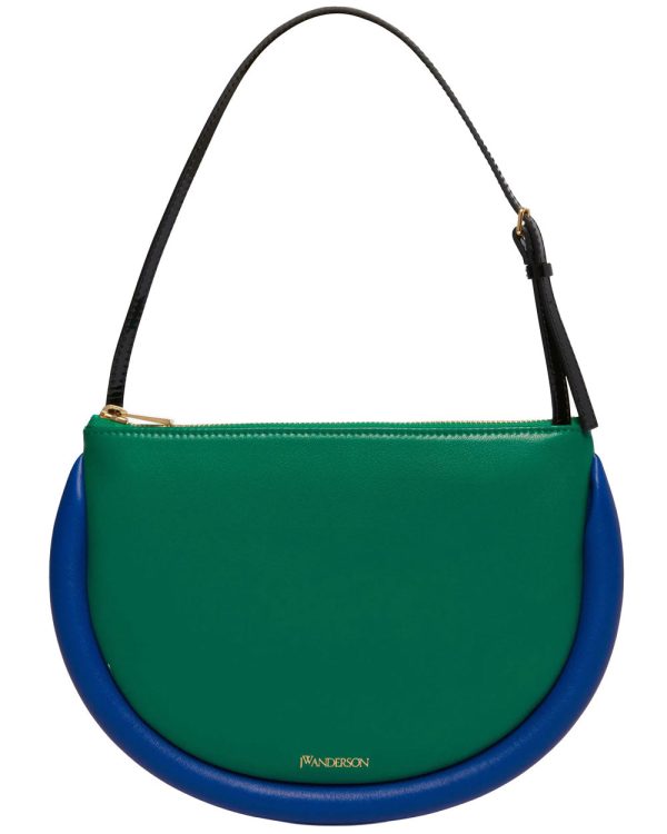 The Bumper Moon Bag in Green and Cobalt For Cheap