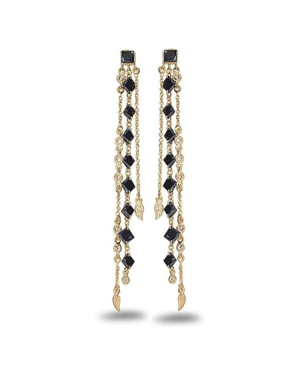 20k Yellow Gold Black Diamond Affinity Diamond Earrings Online