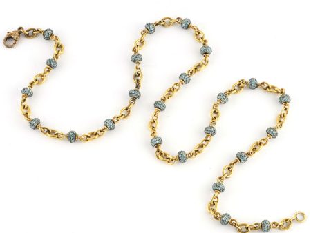 18k Gold Aquamarine Beaded Necklace Discount