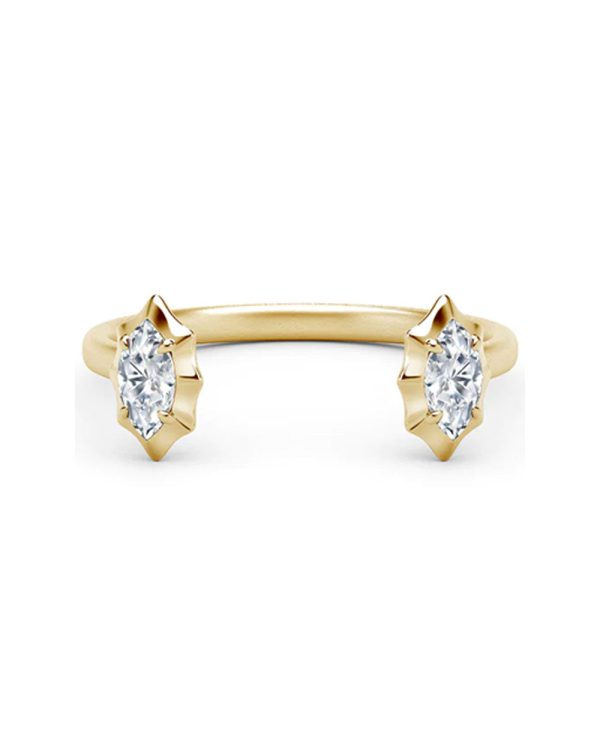 18k Yellow Gold Maverick Open Stackable Diamond Ring Online Sale