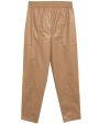 Sand Vegan Leather Trouser For Sale