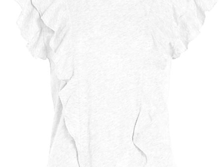 White Bea Ruffle Tee For Sale