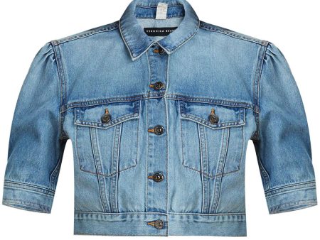 Raina Short Sleeve Denim Jacket in Keystone Online Sale