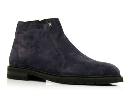 Suede Slip On Boot in Navy Hot on Sale