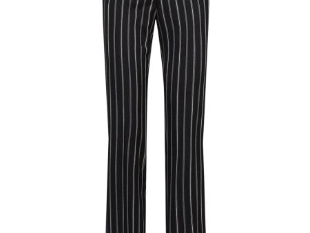 Black and Cream Graphic Pinstripe Alaina Pant Online Sale