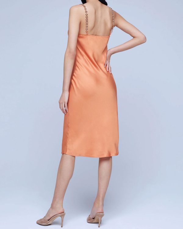 Soft Caramel Amina Cowl Neck Midi Slip Dress For Cheap