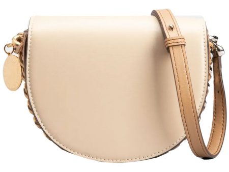 Small Frayme Flap Shoulder Bag in White and Sand Online Hot Sale