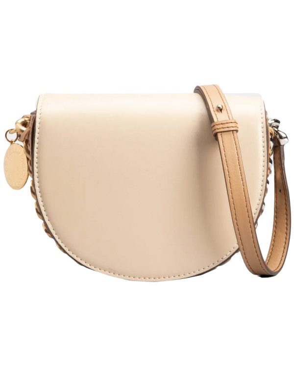 Small Frayme Flap Shoulder Bag in White and Sand Online Hot Sale