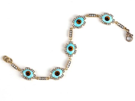 18k Gold Evil Eye Bracelet Online now