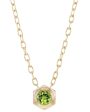 18k Yellow Gold Hexagonal Single Peridot Pendant Necklace For Cheap