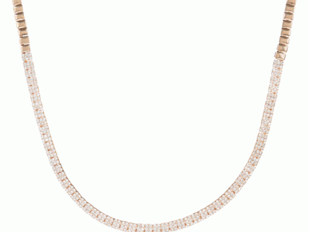 14k Rose Gold Diamond Nuggets Bar Necklace Online now