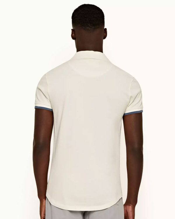 Sebastian White and Blue Rib Polo Hot on Sale