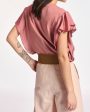 Vintage Pink Cotton-Jersey And Satin T-Shirt Discount