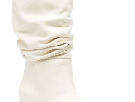 Scrunch Boot in Vanilla For Discount