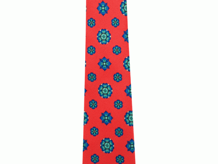 Red and Blue Medallion Tie Cheap