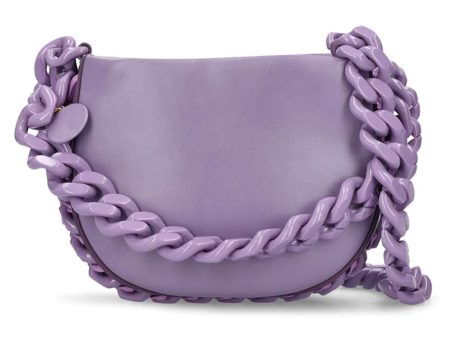 Small Puffy Tonal Frayme Shoulder Bag in Grape on Sale