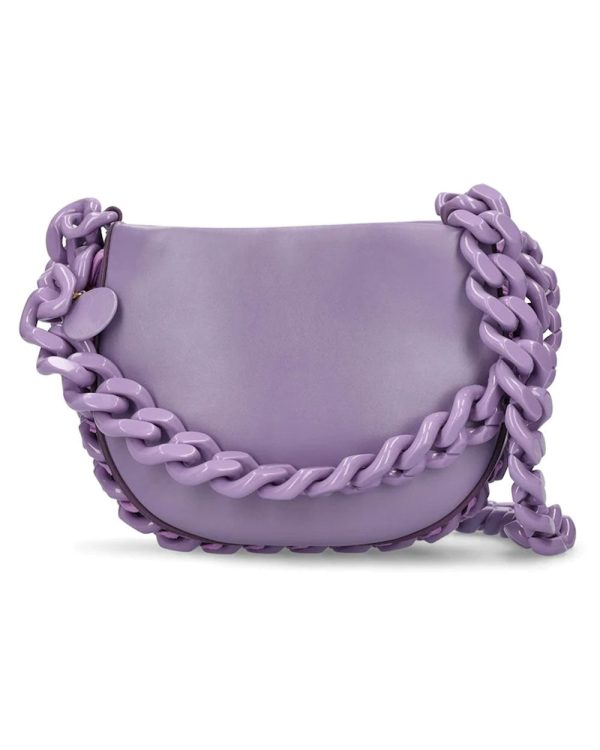 Small Puffy Tonal Frayme Shoulder Bag in Grape on Sale