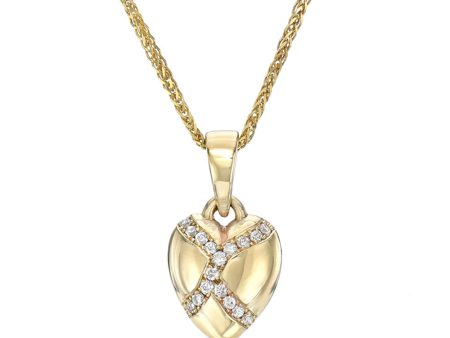 14k Yellow Gold Baby Kintsugi Heart Pendant Online Hot Sale