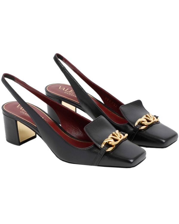 Slingback VLOGO Pump in Black For Sale