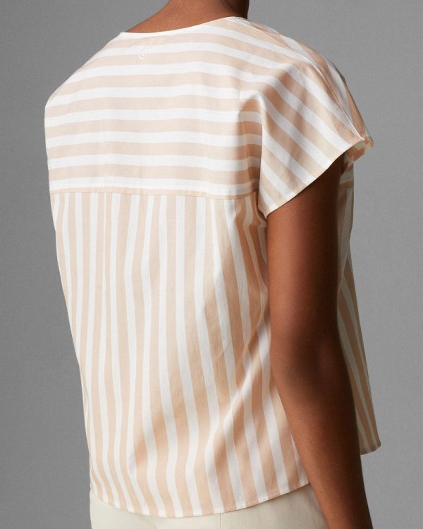 Beige Stripe Pia Blouse on Sale