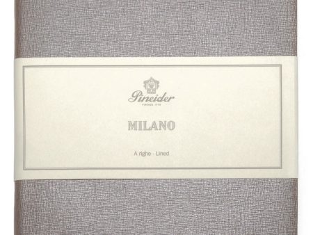 Small Milano Leather Notebook in Silver Cheap