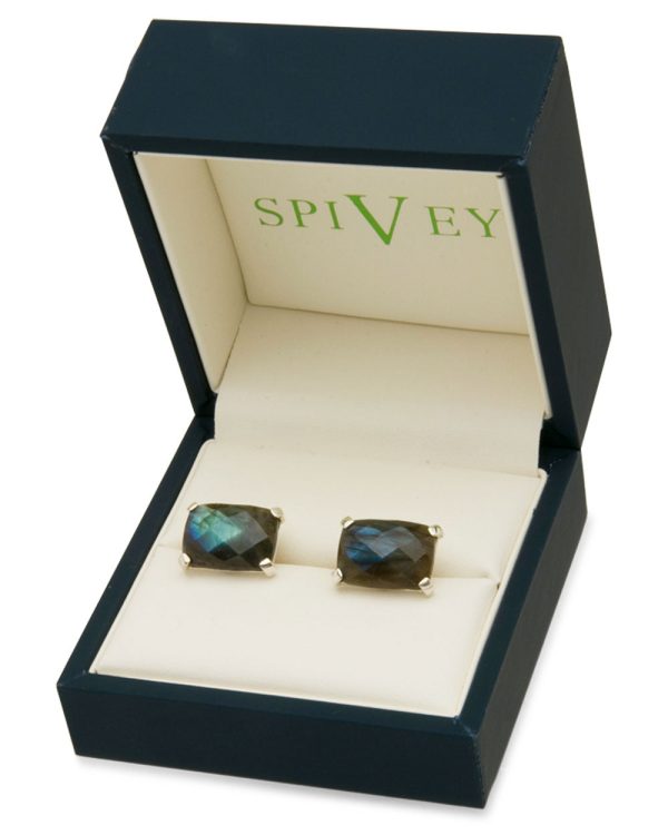 Sterling Silver Labradorite Cufflinks For Sale