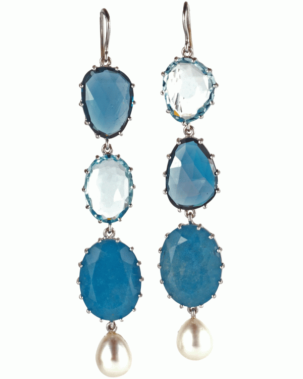 18k White Gold Aquamarine Earrings Fashion